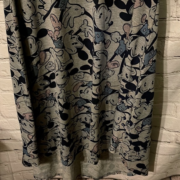LuLaRoe Gray Carly Dress With Mickey Mouse Pattern Size XXS - Picture 3 of 5